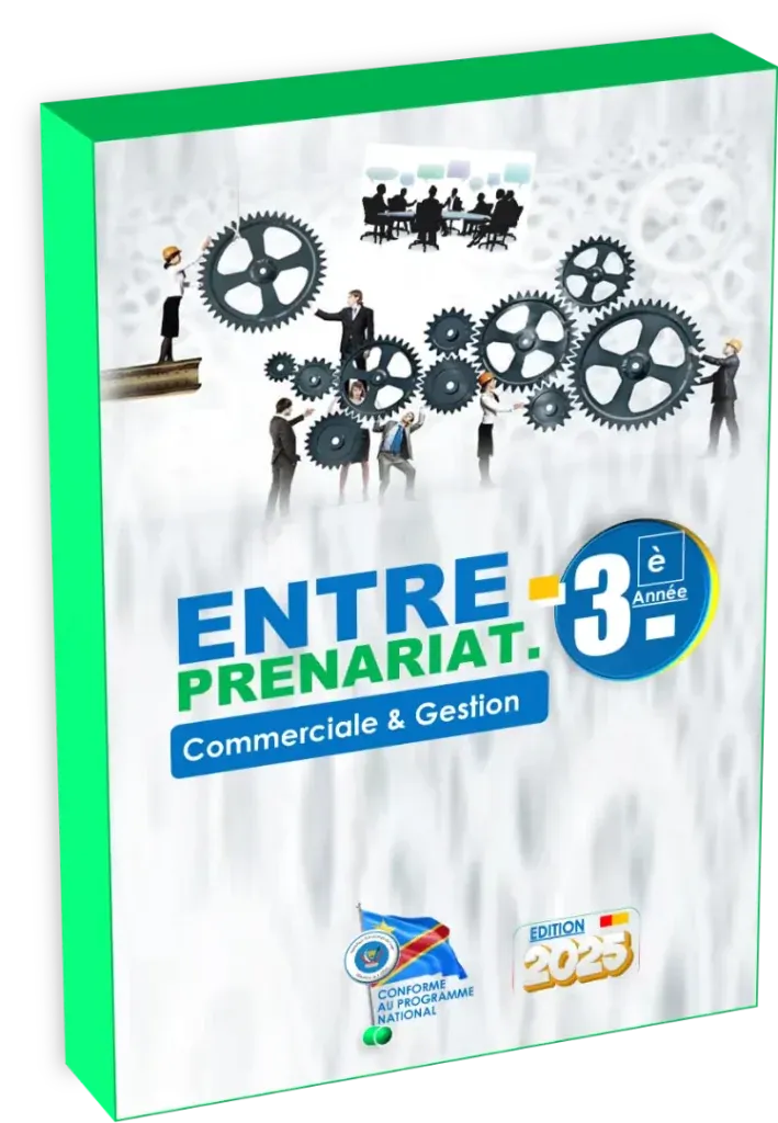 Couverture du manuel scolaire d'Entrepreneuriat pour la 3ème année du Cycle Général en RDC, édition 2025.
