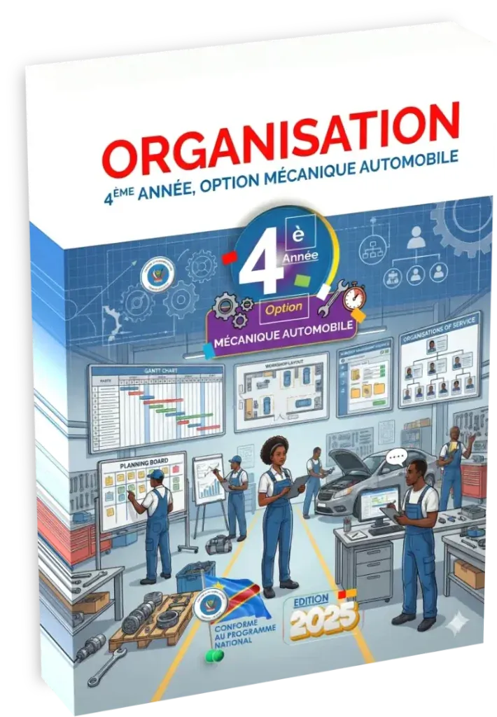 Couverture du manuel scolaire de Construction, 4ème année, option mécanique automobile, édition 2025.