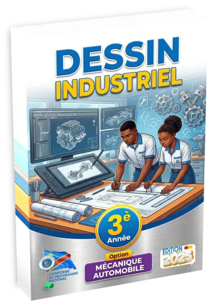 Couverture du manuel de Dessin Industriel 3ème année option Mécanique Automobile