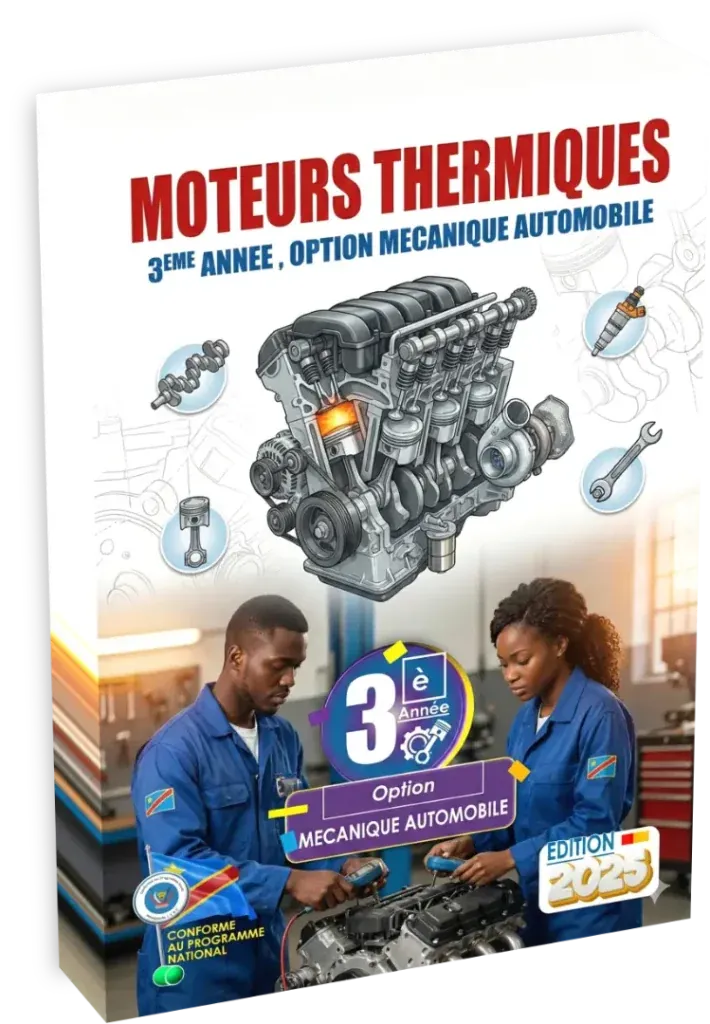 Couverture du manuel scolaire Moteurs Thermiques pour la 3ème année en mécanique automobile.
