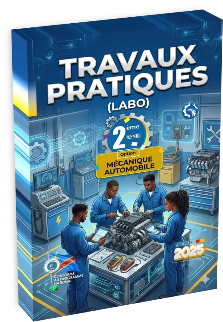 Couverture du manuel de Travaux Pratiques en Mécanique Automobile pour la 2ème année.