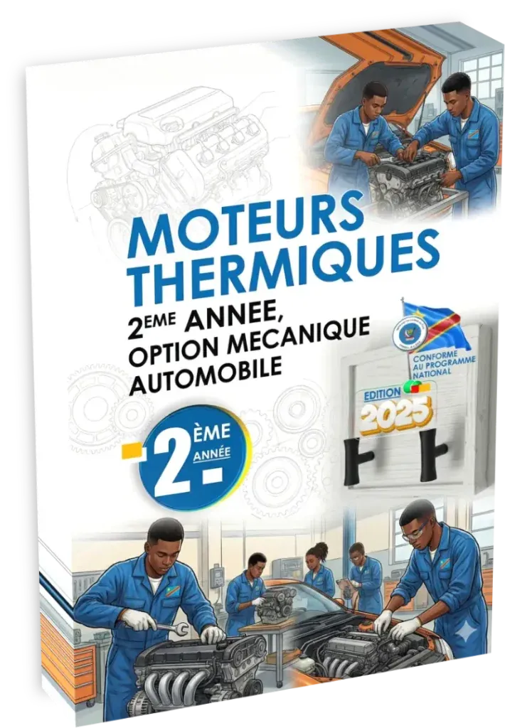 Couverture du manuel scolaire Moteurs Thermiques pour la 2ème année en mécanique automobile.