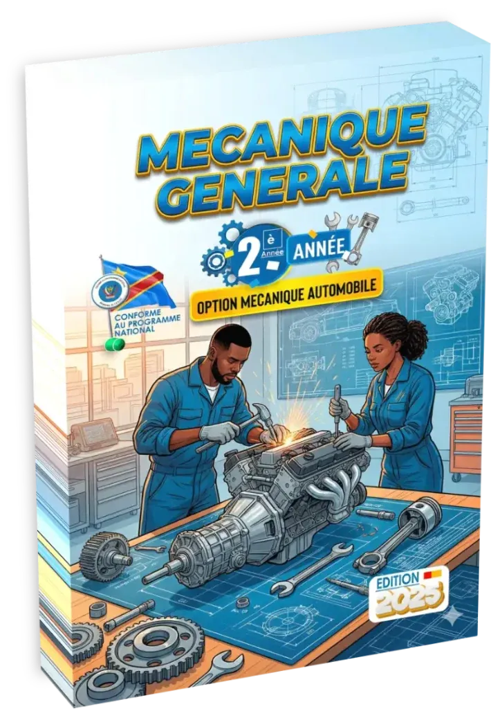 Couverture du manuel de Mécanique Générale 2ème année option mécanique automobile édition 2025.