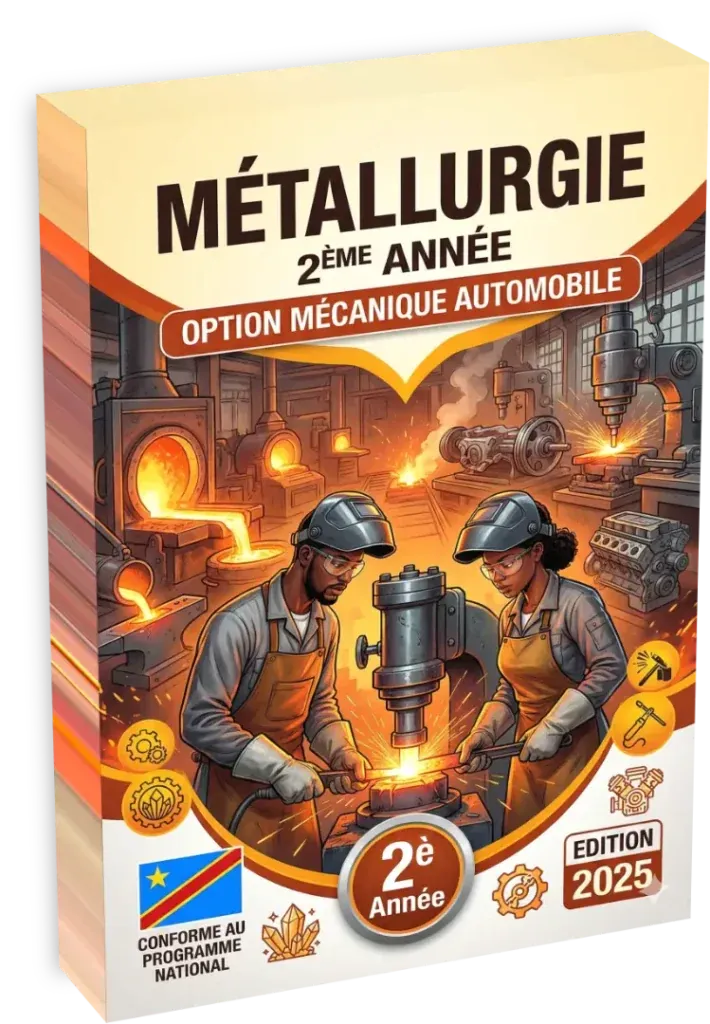 Couverture du manuel scolaire de Métallurgie pour la 2ème année, option mécanique automobile.