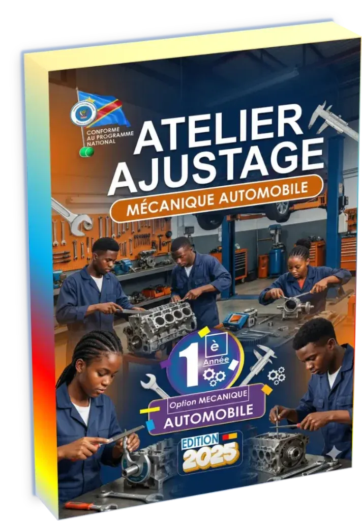 Couverture du manuel scolaire d'atelier d'ajustage pour la mécanique automobile, 1ère année.
