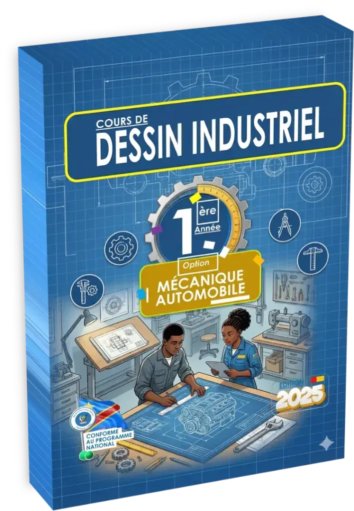 Couverture du manuel de Dessin Industriel, 1ère année, option Mécanique Automobile.