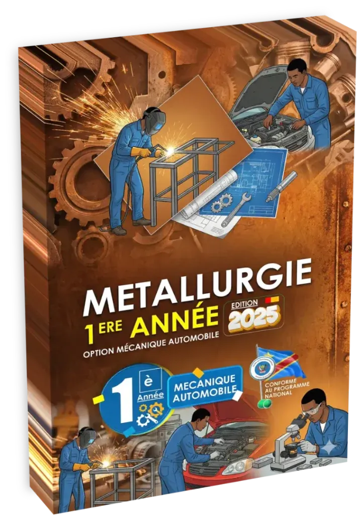 Couverture du manuel de Métallurgie pour la 1ère année, option mécanique automobile.