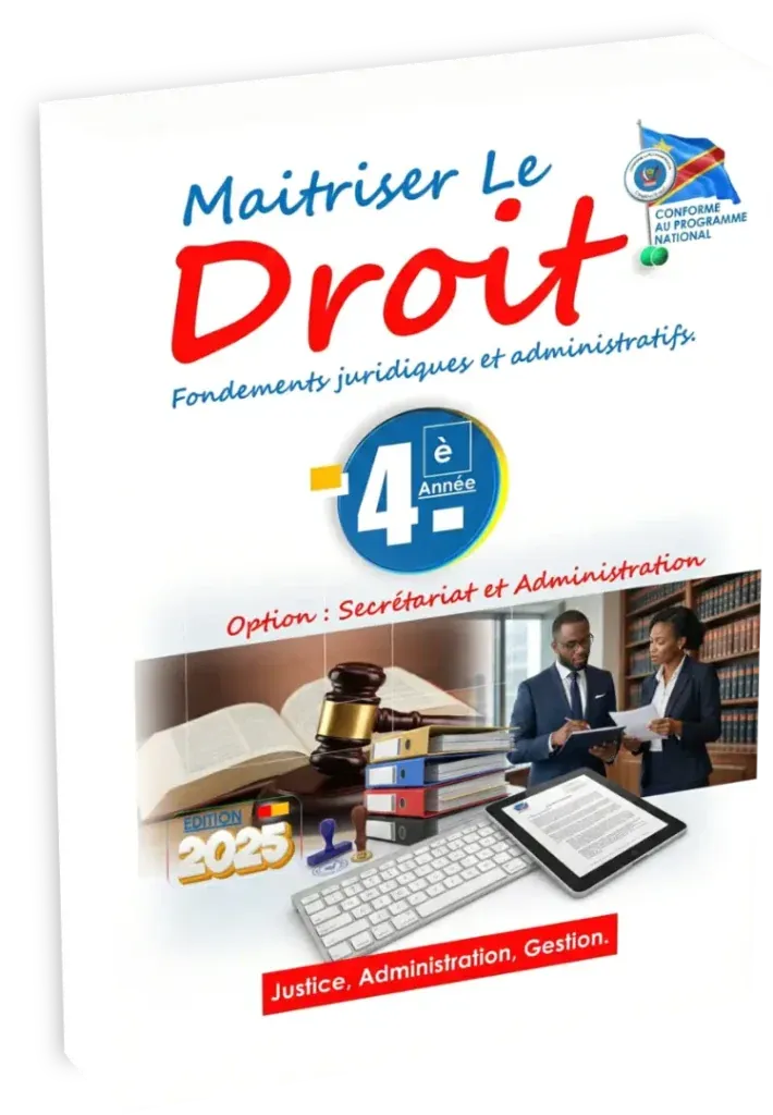 Couverture du manuel de Droit pour la 4ème année option Secrétariat et Administration