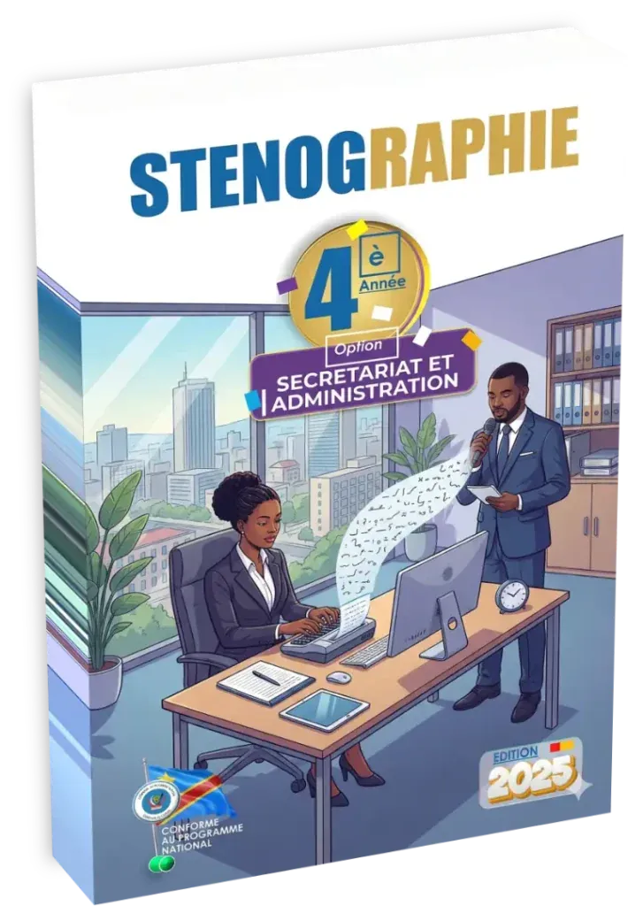 Couverture du manuel de Sténographie 4ème année option Secrétariat et Administration