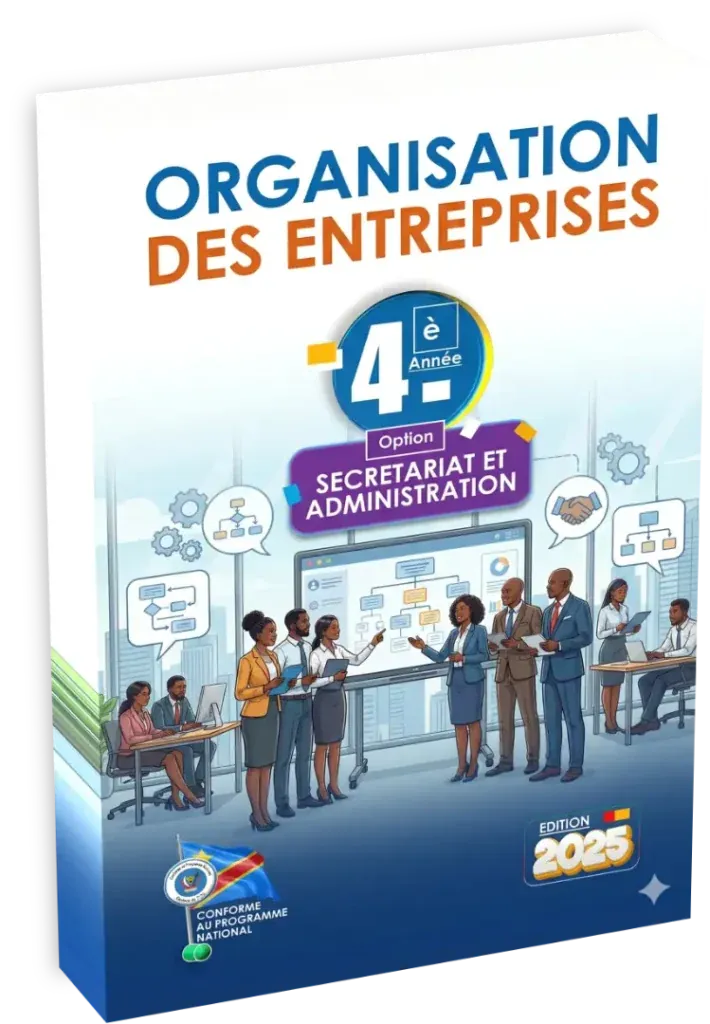 Couverture du manuel scolaire Organisation des Entreprises pour la 4ème année option Secrétariat et Administration.