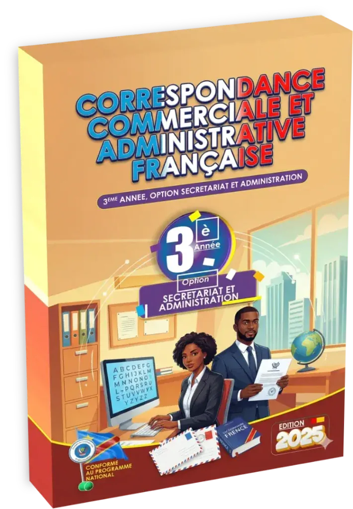 Couverture du manuel de Correspondance Commerciale et Administrative Française pour la 3ème année option secrétariat.