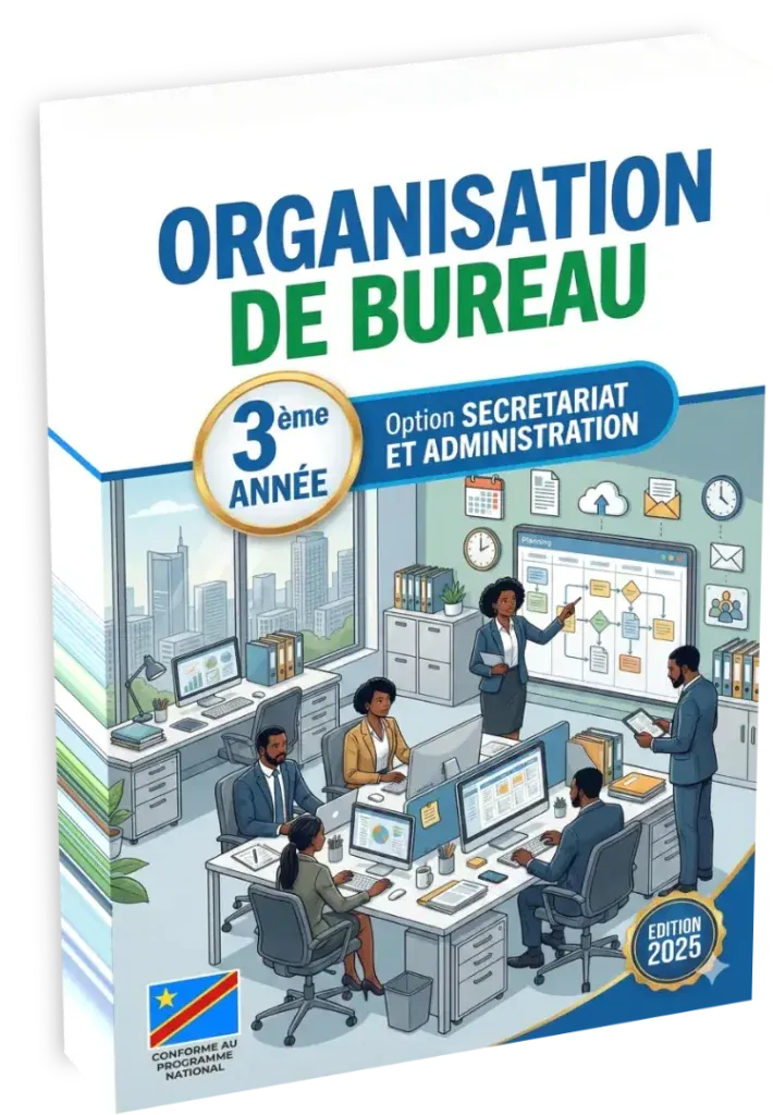 Couverture du manuel scolaire d'Organisation de Bureau pour la 3ème année option Secrétariat et Administration.