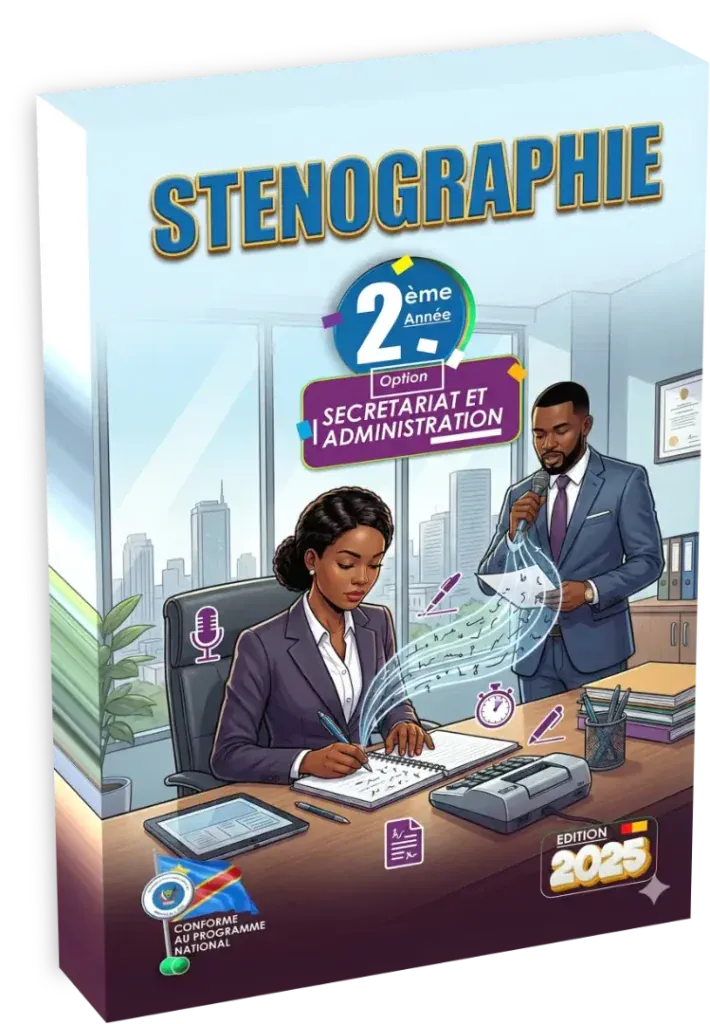 Couverture du manuel de Sténographie 2ème année, option Secrétariat et Administration