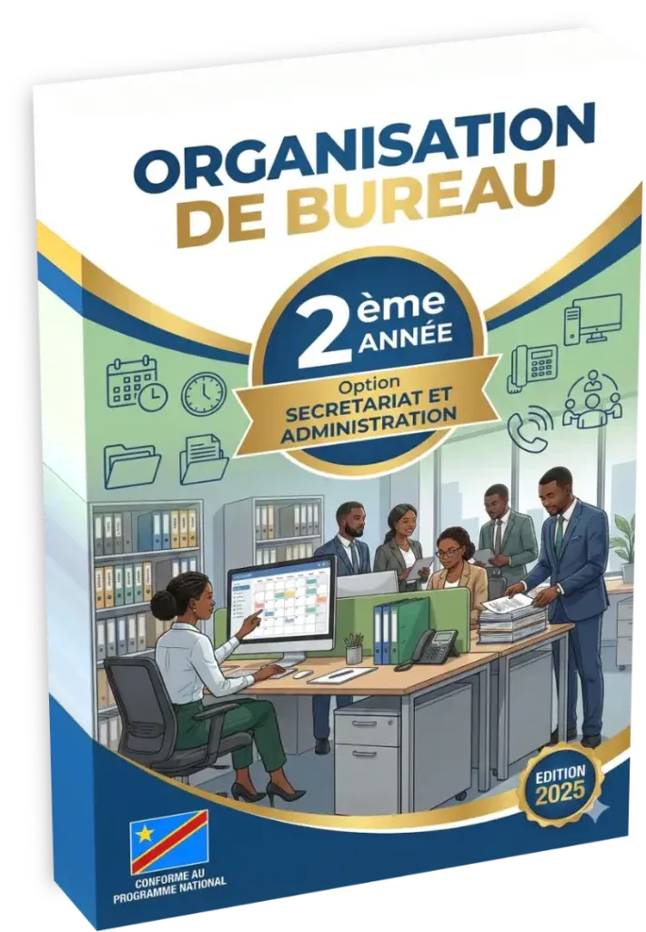 Couverture du manuel scolaire d'Organisation de Bureau pour la 2ème année, option Secrétariat et Administration.
