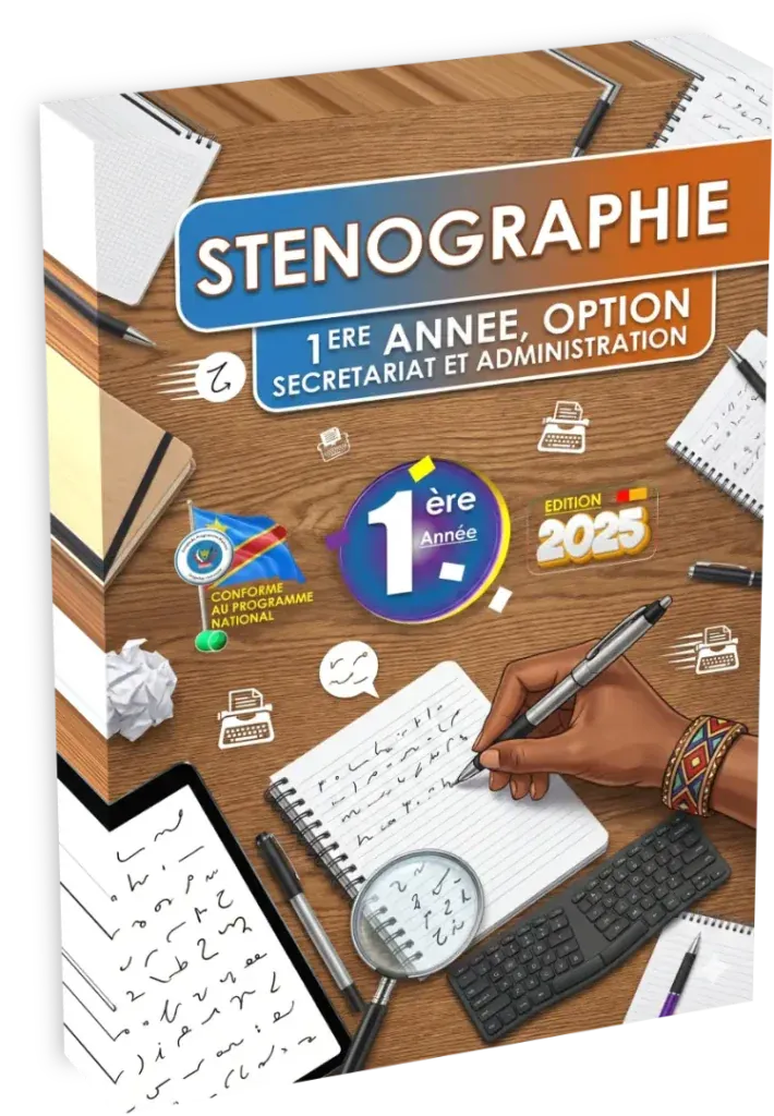 Couverture du manuel de Sténographie 1ère année, option secrétariat et administration