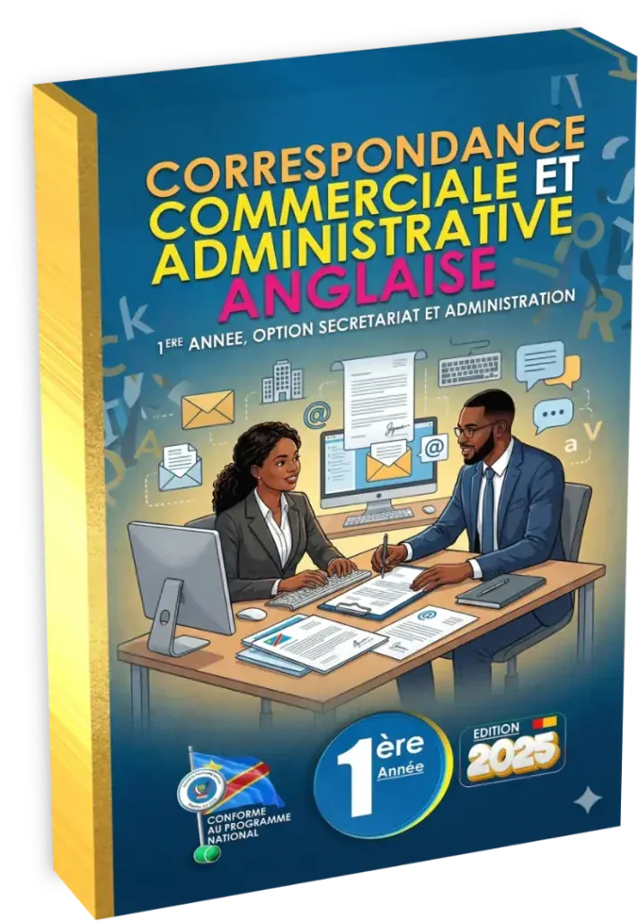 Couverture du manuel de Correspondance Commerciale et Administrative Anglaise pour la 1ère année de secrétariat.