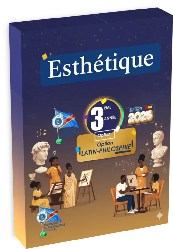 Couverture du manuel scolaire d'Esthétique pour la 3ème année option Latin-Philosophie en RDC.