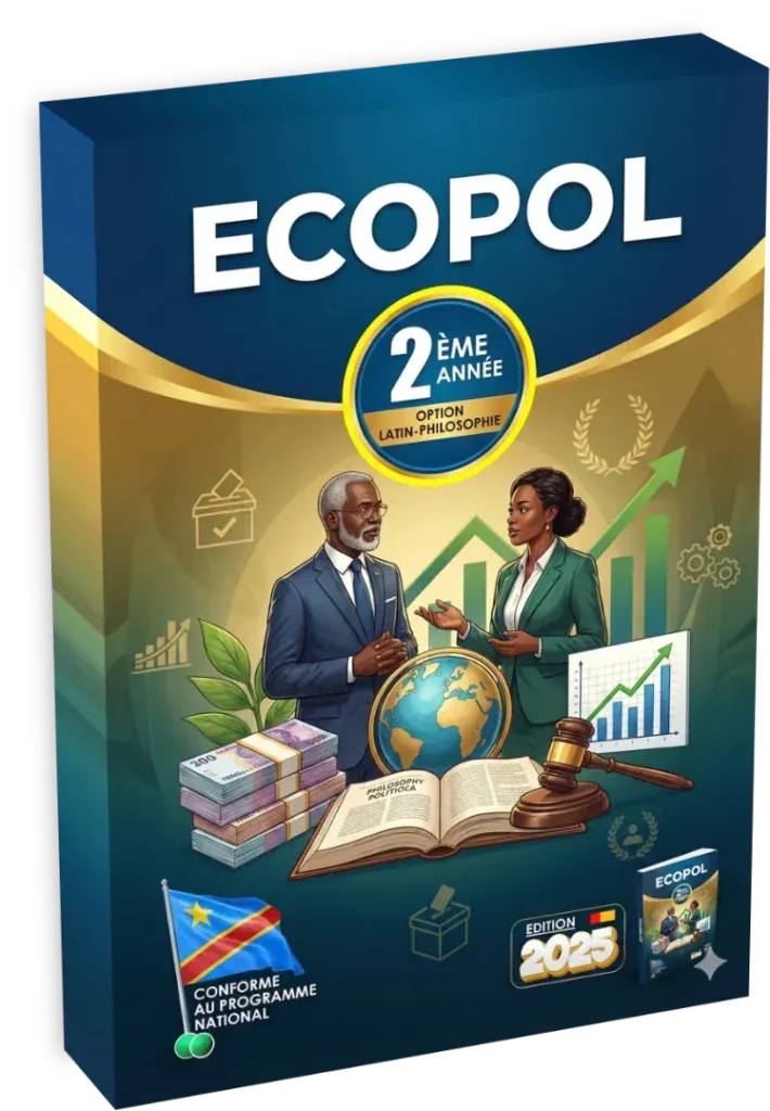 Couverture du manuel scolaire ECOPOL pour la 2ème année de l'option Latin-Philosophie en RDC.
