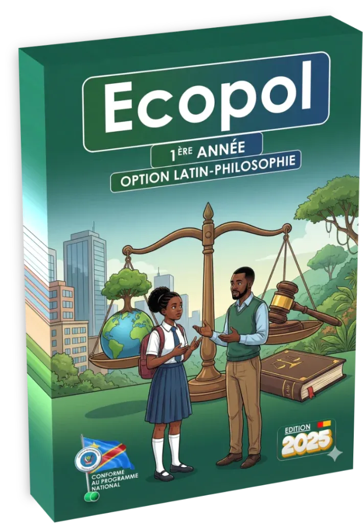 Couverture du manuel scolaire ECOPOL pour la 1ère année de l'option Latin-Philosophie en RDC.