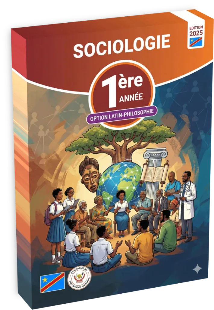 Couverture du manuel de Sociologie pour la 1ère année de l'option Latin-Philosophie en RDC.