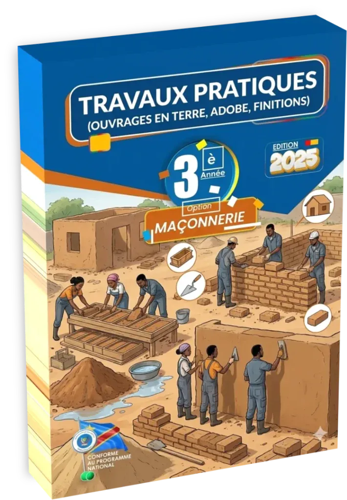 Couverture du manuel de Travaux Pratiques en Maçonnerie pour la 3ème année, option maçonnerie.