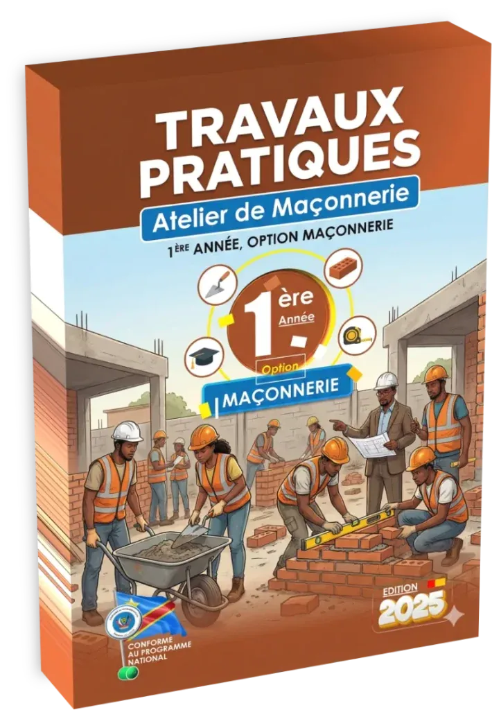Couverture du manuel de Travaux Pratiques pour l'atelier de maçonnerie, 1ère année, option maçonnerie.